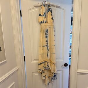 Elegant Backless Tie-Dye Dress